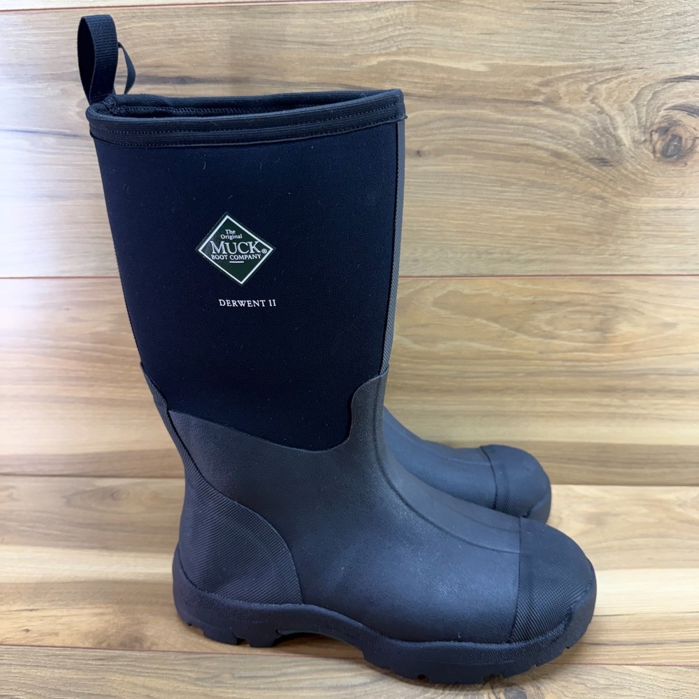 Muck Boots Derwent II Tall Mens 9 Black Waterproof Chore Boots Outdoor Snow